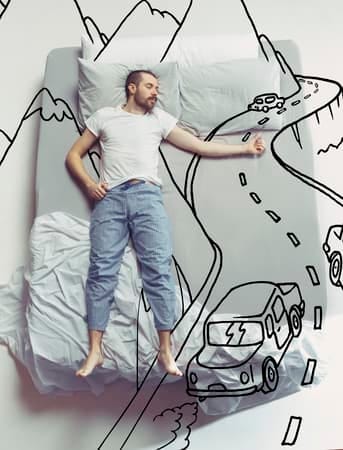 a lonely man sleeping